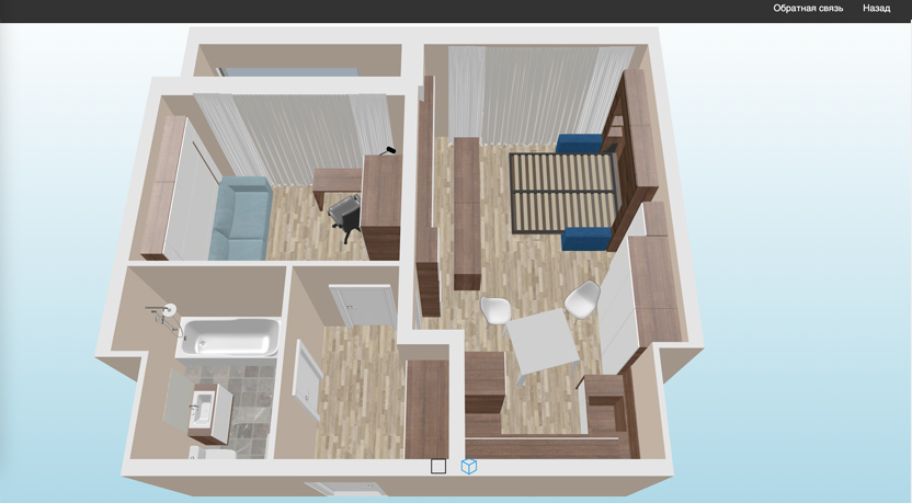 3D-объекты мебели и их расстановка в web-планировщике интерьера