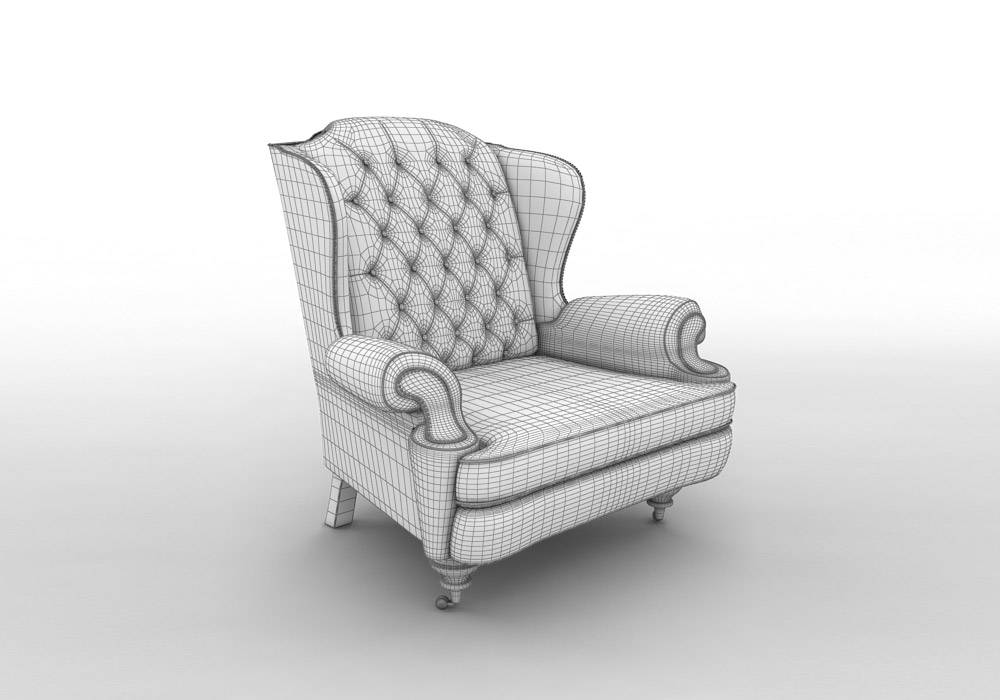 3D-моделирование классического каминного кресла
